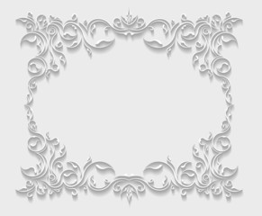 Paper frame in cut of paper style