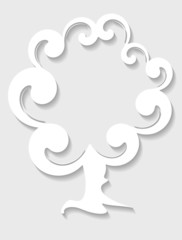 Floral tree in cut of paper style