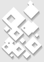 Paper square banner with drop shadows on white background. Vecto