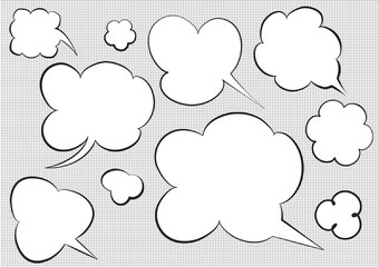 A collection of comic style speech bubbles. Vector illustration.