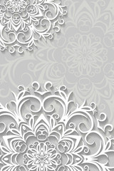 Christmas card ог background with paper snowflakes