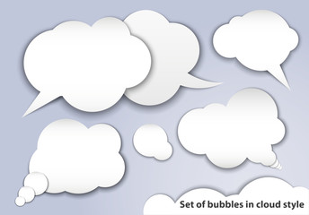 Set of bubbles in cloud style.