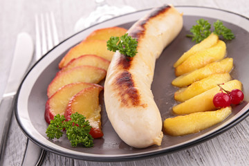 white pudding and apple