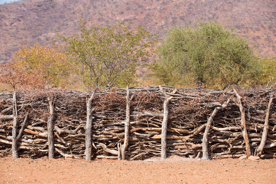 Traditional huts of himba people