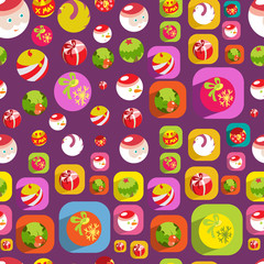 Cute Christmas colorful flat seamless background
