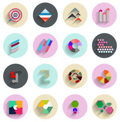 Vector set of geometric abstract flat icons