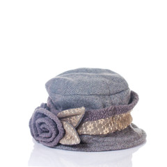 Fototapeta na wymiar modern knitted woolen hat