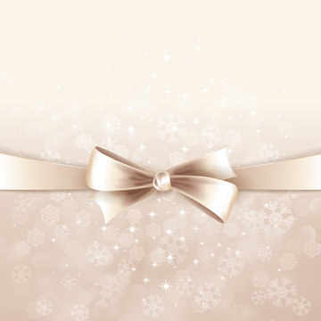 Vector christmas background with  bow