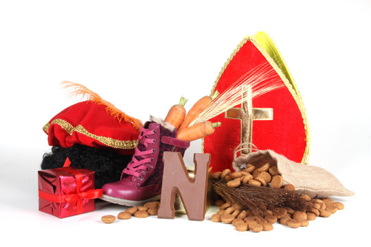 Putting shoes for Sinterklaas eve