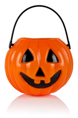 Halloween Pumpkin, Jack O Lantern, on white with clipping path.