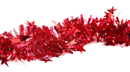 Naklejka premium Red tinsel.
