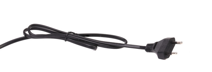 Close up of black electric cable