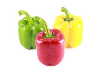 Obraz na płótnie Canvas Colored paprika (pepper) isolated on a white background