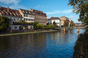 Fototapeta na wymiar Strasburg, Francja, Alzacja, Kanał,