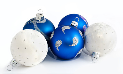 Christmas balls isolated on a white