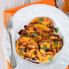traditional Polish pumpkin yeast pancakes (Racuchy)