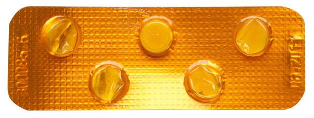 pack of pills isolated on white background