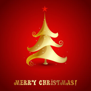Vector Merry christmas tree background