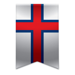 Obraz premium Ribbon banner - faroese flag