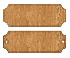 wooden label, isolated on the white background.