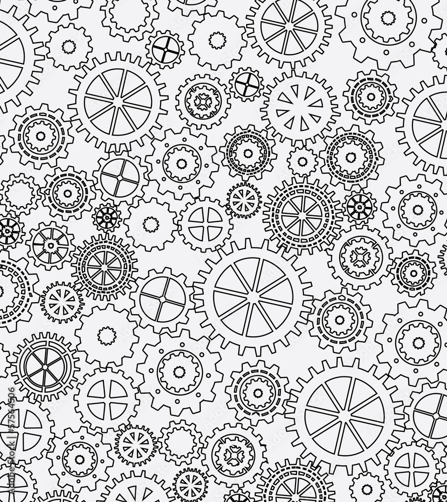 Wall mural gears design