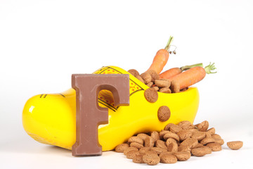 Putting shoes for Sinterklaas eve