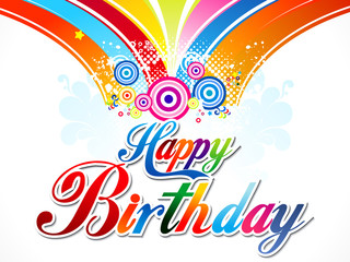 abstract colorful happy birthday background