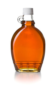 maple syrup in glass bottle