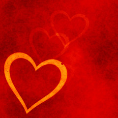 heart on a red grunge background. Valentine's day symbol