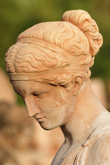 beautiful woman  with bowed head - classic sculpture