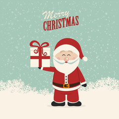 santa claus hold christmas gift