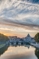 Fototapeta premium Ponte Sant'Angelo (Bridge of Hadrian) in Rome, Italy,