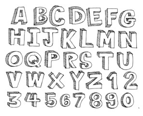 Font Sketch Hand drawing vector letters