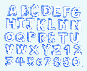 Font Sketch Hand drawing vector letters