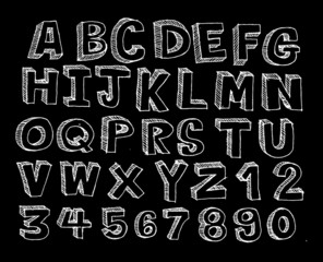 Font Sketch Hand drawing vector letters
