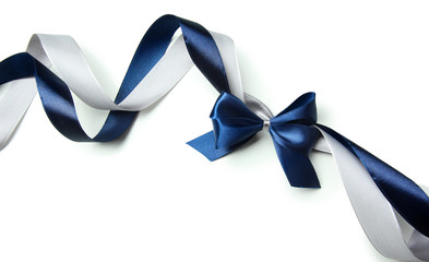 Color gift satin ribbon bow, isolated on white