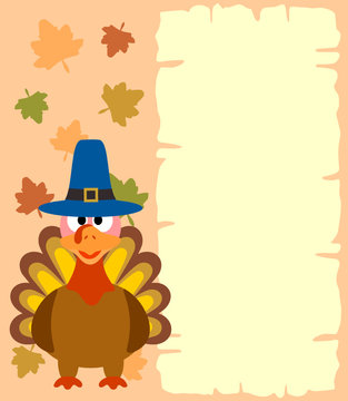 Thanksgiving  background with turkey vector
