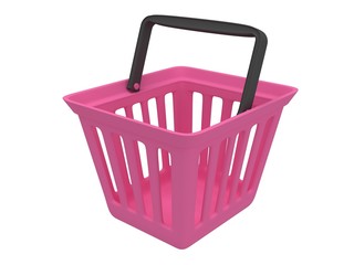 3D rendering of pink shopping basket