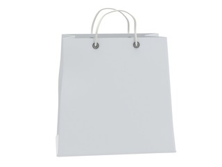 Classic white shopping bag (3d render)