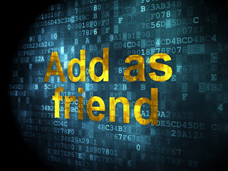 Social media concept: Add as Friend on digital background