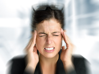 Business woman stress and headache - 57580169