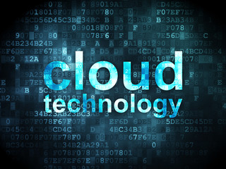 Cloud networking concept: Cloud Technology on digital background