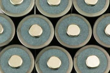 AA or R6 type battery cells stacked