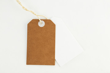 Blank tag label on white background