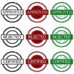 Set of different stamps.