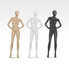 Vector Isolated Female Mannequin