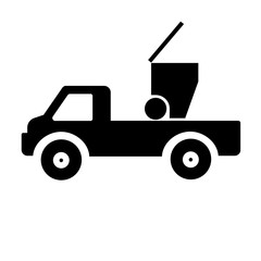 Poubelle de recyclage dans un camion