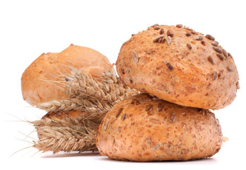 hamburger bun or roll  and wheat ears bunch   cutout