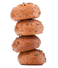 Fototapeta na wymiar hamburger bun or roll stack cutout