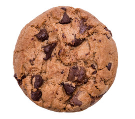 chocolate chip cookie isolated on white background